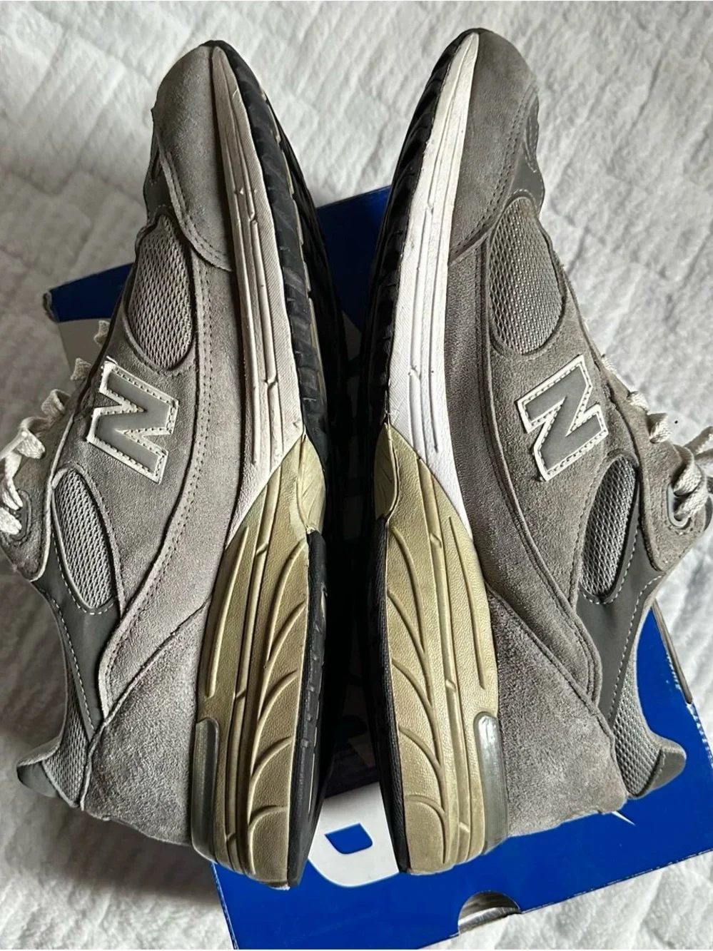 New Balance Men's 990v4 Gray Suede & Mesh Sneakers size 13